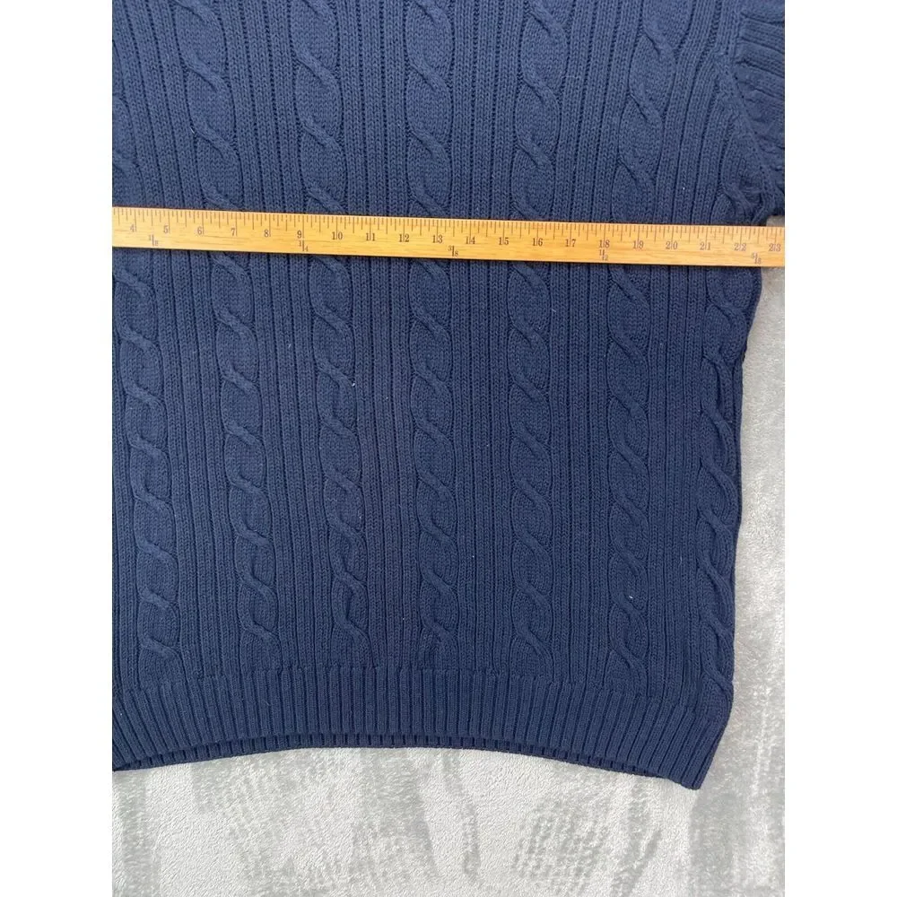 VTG Jantzen‎ Men's Pullover Sweater XLT Tall Navy Blue Fisherman Crew Neck